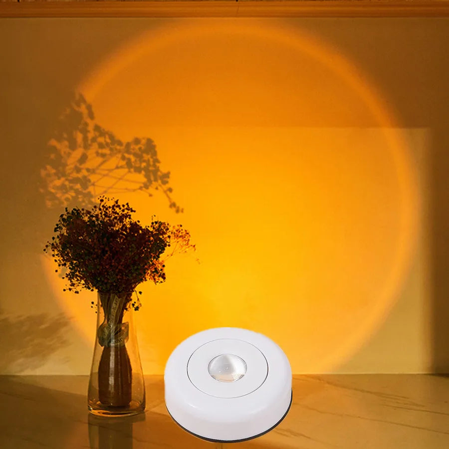 Lámpara LED táctil para gabinete, alimentada por batería, para pegar en la pared, lámpara de atardecer para cocina, dormitorio, armario, luz de noche decorativa