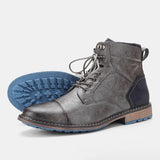 Men’s Microfiber Leather Ankle Boots - Retro Zip-Up Fashion Boots