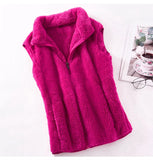 Women’s Polar Fleece Zip Vest – Lightweight, Short-Length Casual Outerwear with Turn-Down Collar