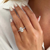 Oval Cut Moissanite Engagement Ring – 1/2/3 Carat D Color VVS1 in 925 Sterling Silver