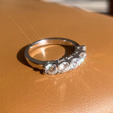 Round Cut Moissanite Ring – 925 Sterling Silver Classic Wedding Band for Women with GRA Certification