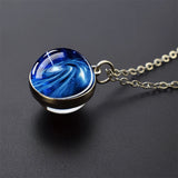 Trendy Glass Ball Pendant Necklace – Unisex Zinc Alloy Chain Link Design
