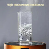 Vaso cuadrado de vidrio resistente al calor | Taza transparente para café y jugo con tapa y pajita