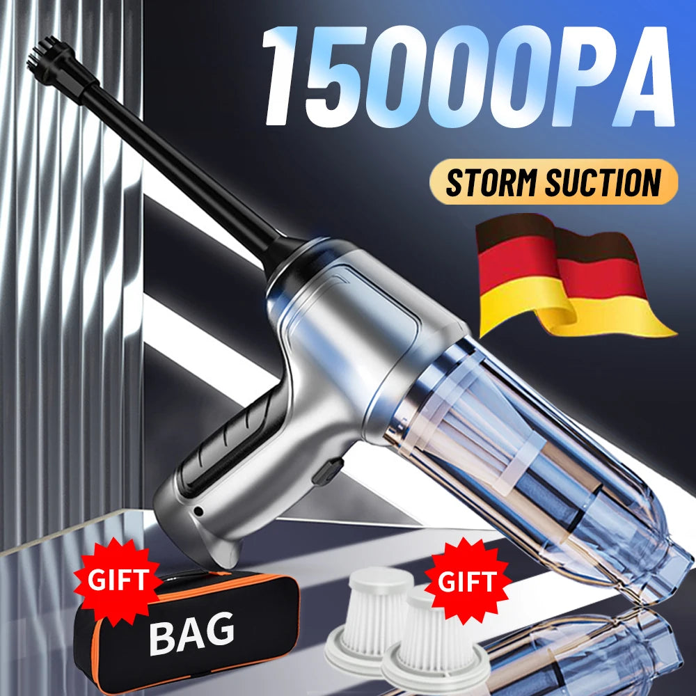15000Pa Cordless Car Vacuum Cleaner - Powerful Handheld Vacuum for Home & Auto