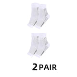 2 pares de calcetines de compresión para el tobillo: diseño de punta abierta para fascitis plantar y alivio del dolor