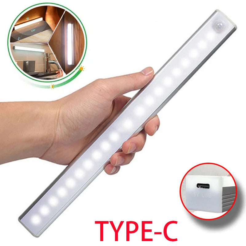 Rechargeable Motion Sensor LED Strip Night Light for Emergency Use