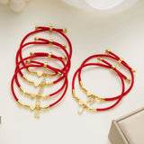 Pulsera moderna de acero inoxidable con dije de letra: cadena de cuerda de algodón ajustable para mujer