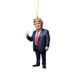 Trump Christmas Ornament - Funny 2D Acrylic Hanging Decor for Tree & Car