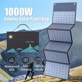 Foldable 1000W Portable Solar Panel Charger with USB & DC Output for Camping and Outdoor Power