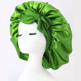 Gorro de dormir de satén de seda ajustable con banda para atar: protección para el cabello para mujeres y hombres