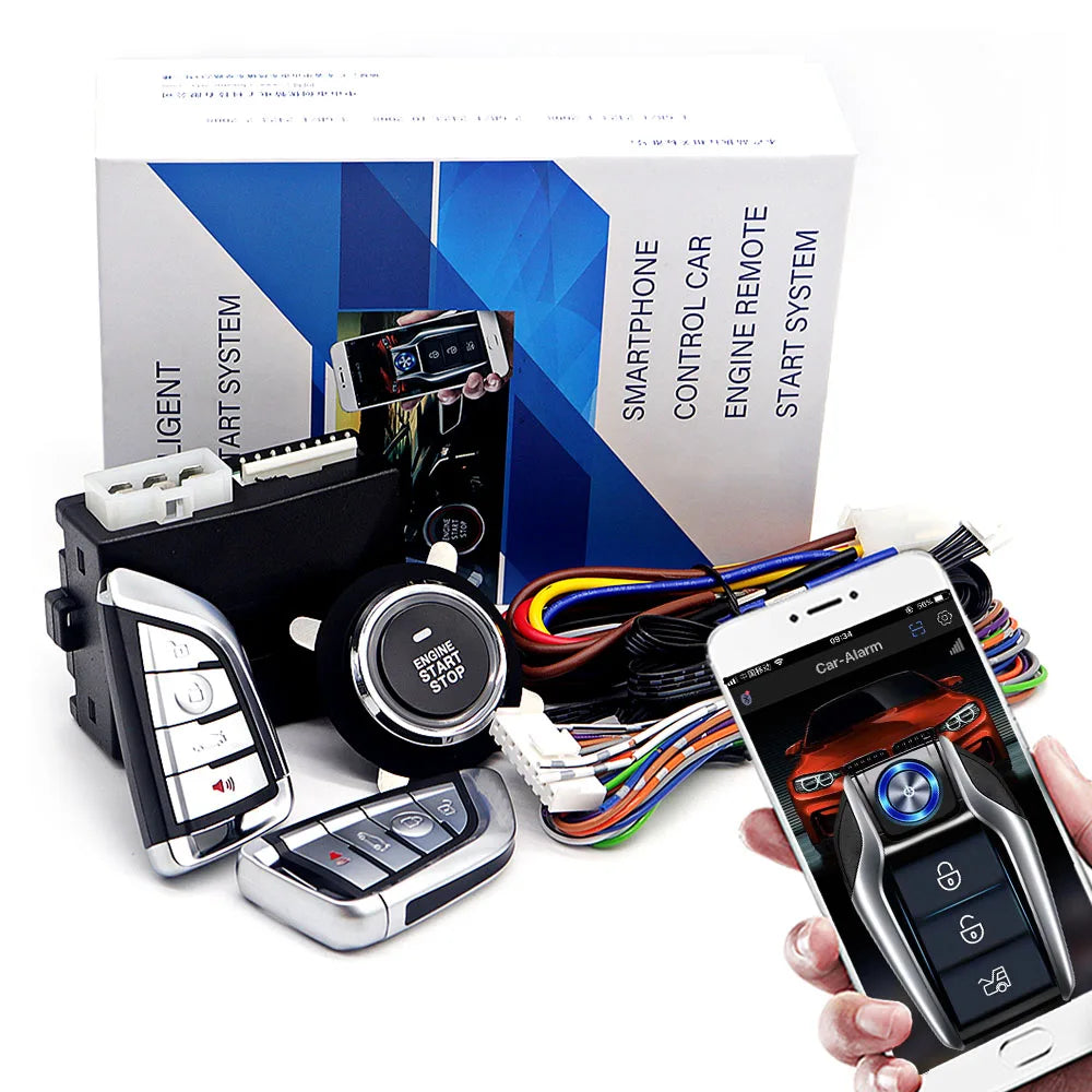 Universal Remote Start & Keyless Entry System with Engine Lock, Mobile App Control, and Anti-Theft Features
