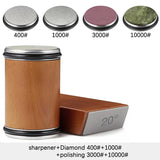 Rolling Knife Sharpener with Magnetic Base – 15° & 20° Angle Guide and Diamond Sharpening Stone