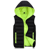 Men’s Sleeveless Puffer Vest – Warm, Hooded, Casual Slim Fit Outerwear for Winter