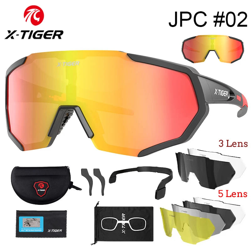 X-TIGER Cycling Sunglasses – Lightweight, UV Protection, Multi-Lens Sports Eyewear for Men & Women
