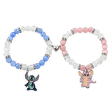 Matching Stitch Couple Bracelets - Magnetic Heart Charm Bracelets for Him & Her