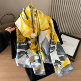 Bufanda tipo hijab de seda satinada con diseño para mujer, bufanda de verano a la moda con protección solar para la playa, pañuelo para la cabeza para mujer, nuevo