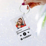 Custom Spotify Song Keychain – Personalized Acrylic Music Plaque with Photo and Album Cover Design