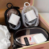 Mini Clear Zipper Storage Pouch – Portable Organizer for Cables, Earphones & Small Accessories