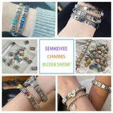 Dijes colgantes modulares italianos de colores: pulsera de acero inoxidable personalizable para amantes