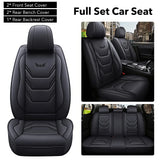 Universal Fit PU Leather Car Seat Covers – Full Set Waterproof Cushion Pads for 5 Seats