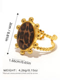 18K Gold Plated Stainless Steel Leopard Print Ring – Trendy & Stylish Statement Jewelry