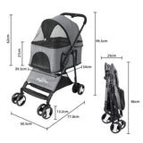 Large Pet Stroller – Detachable Carrier Cart for Dogs up to 30kg