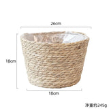 Handwoven Straw Planter Basket for Indoor and Outdoor Plants
