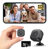 4K Mini Security Camera with Motion Detection & Night Vision for Indoor and Outdoor Use