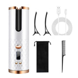 Cordless Automatic Hair Curler with Adjustable Temperature & LCD Display