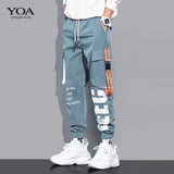 Men’s Lightweight Safari Cargo Pants – Elastic Waist Casual Trousers with Pockets