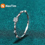 D Color VVS1 Moissanite Engagement Ring – 925 Sterling Silver Wedding Band with GRA Certificate