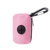 Portable Dog Poop Bag Dispenser – Mesh Fabric Waste Bag Holder for Pet Owners on the Go