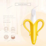 Banana-Shaped Baby Teether Toothbrush - BPA-Free Silicone Teething Toy for Infants
