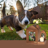 Wooden Pet Memorial Urn with Photo Frame - Cremation Keepsake Box for Dogs & Cats