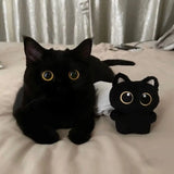 Adorable Plush Cat Keychain – Cute Black Cat Doll Keyring for Bags & Decor