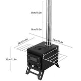 Foldable Stainless Steel Outdoor Firewood Stove with Fire-Viewing Window