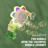 Dancing Sunflower Bubble Machine - Automatic Bubble Blower with LED Lights for Kids