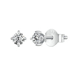 D Color Moissanite Stud Earrings - 925 Sterling Silver 4-Prong Wedding Jewelry