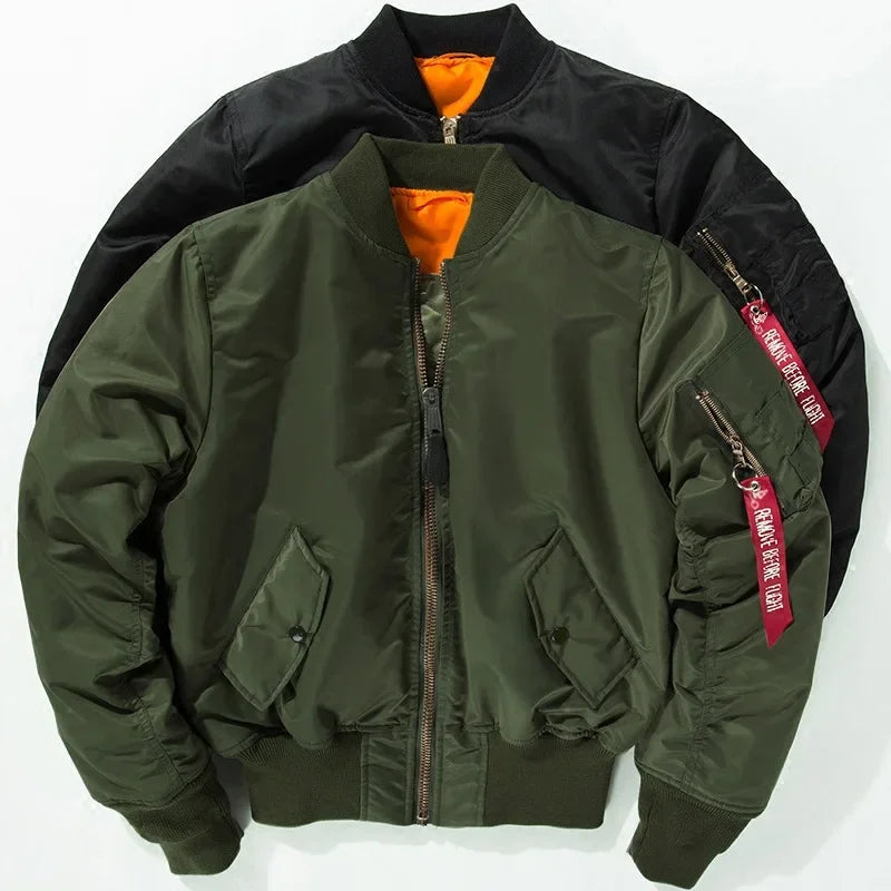 Men’s Winter Military Jacket – Thick Short Zip-Up Outerwear with Stand Collar