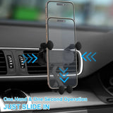 Soporte universal para teléfono en el coche: soporte para rejilla de ventilación con agarre ajustable y bloqueo seguro