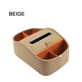 Universal Car Armrest Storage Box – PU Leather Center Console Organizer with Tissue Holder