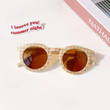 Gafas de sol redondas esmeriladas vintage para niños con protección UV400: protección solar elegante para niños