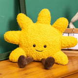 Smiling Sun & Moon Plush Pillows - Cute Weather-Themed Stuffed Decor for Kids & Adults