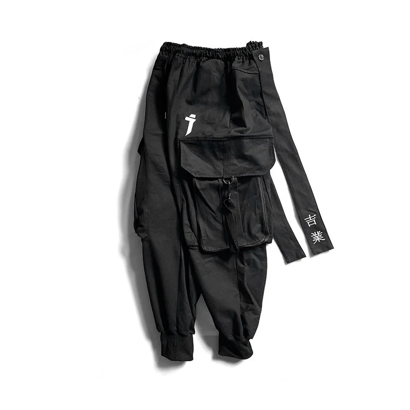 Men's Mid-Waist Safari Cargo Pants – Casual Cotton Polyester Trousers with Pockets
