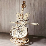 3D Wooden Cello Music Box - DIY Model Kit with Dancing Butterfly Mechanism