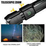 Rechargeable Waterproof LED Flashlight with Zoom and USB Charging