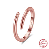 925 Sterling Silver Adjustable Minimalist Ring – Elegant Stackable Jewelry for Women