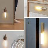 Lámpara de noche con sensor de movimiento LED inteligente: lámpara de pared y armario recargable