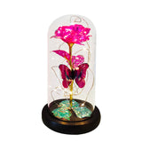 LED Galaxy Rose in Glass Dome - Eternal Flower Gift for Valentine's Day & Weddings