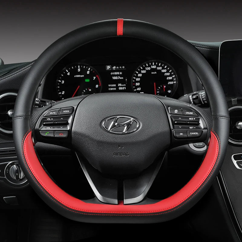 Custom Steering Wheel Cover – Premium Microfiber Leather, 38cm, Multiple Colors